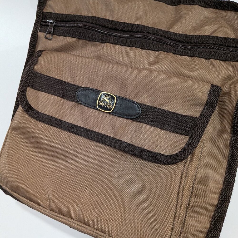 Artel Woven Corssbody Messenger Bag Brown Tan VINTAGE